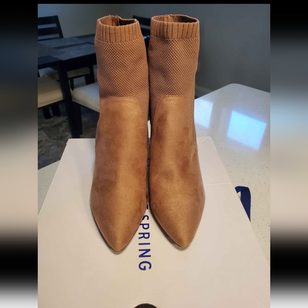 Call It Spring Women's Tan Heeled Boots